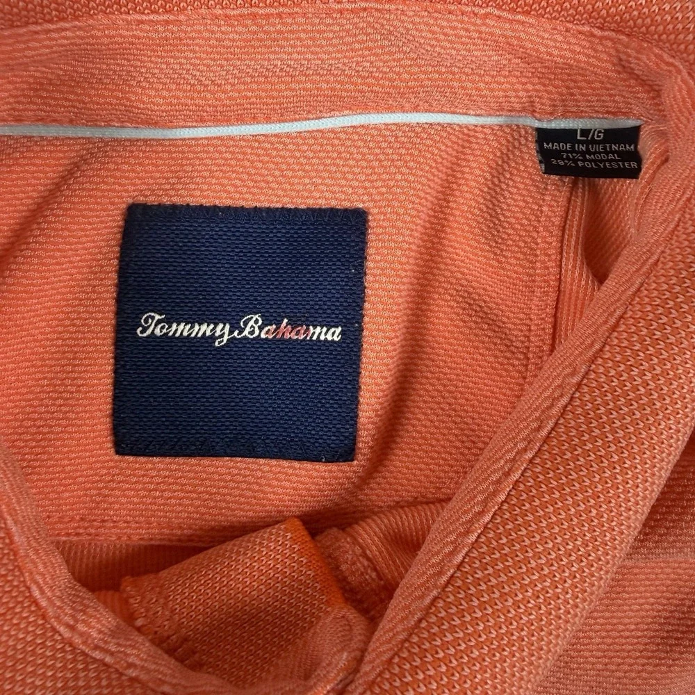 Tommy Bahama Men's‎ Light Orange Short Sleeve Polo Shirt Modal Large - Picture 3 of 3